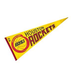 Vintage Houston Rockets Original Full Size Yellow NBA Basketball Felt Pennant